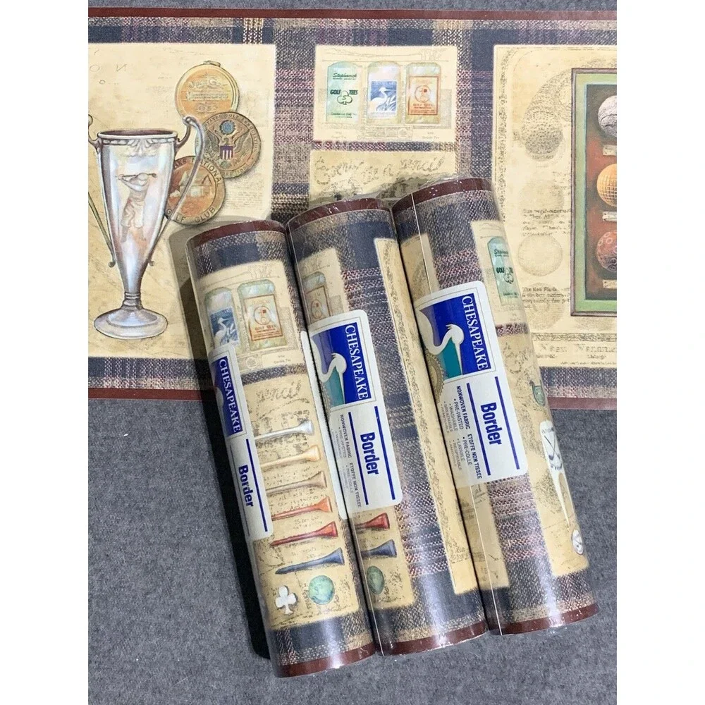 Vintage Chesapeake Golf History Wallpaper Border 3 count